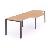 thumbnail of Rocada mesa de oficina serie total con forma de L doble 320x120x80  antracita / haya