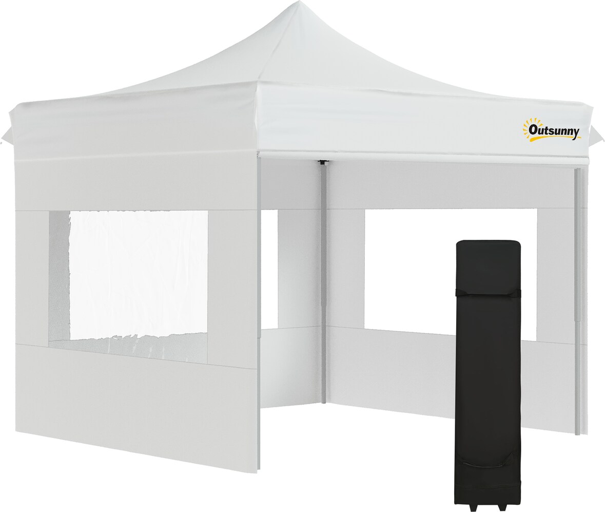 Carpa Plegable 3x3 m con Altura Ajustable Cenador de Jardín con 4 Paredes Extraíbles 4 Ventanas y Bolsa de Transporte para Exterior Terraza Camping