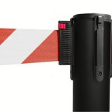 thumbnail of Danieli Store | Barrera de delimitación negra con cinta extensible hasta 3 m, retráctil | Base reforzada y cinta blanca/roja de 3 m