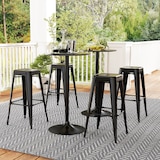 thumbnail of Set de 4 Taburetes para Interior y Exterior Metálico de Estilo Industrial 43x43x76 cm