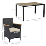 thumbnail of Outsunny Set Tavolo e Sedie da Giardino 7 Pezzi in Rattan Nero e Legno