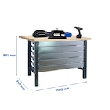 thumbnail of SimonRack Banco de Trabajo Taller, Capacidad Carga 600 kg, 865x1500x750 mm, Madera MDF, 5 Cajones, Antracita/Mdf - BT-6