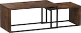thumbnail of Couchtisch Set 90x48x42 cm mit Satztisch stapelbar MDF Metallgestell Beistelltische im 2er Set Rustikales Braun+Schwarz