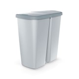 thumbnail of Keden Compact Q duo Mülleimer 45L mit 2 unabhängigen Deckeln in Weiß und Grau
