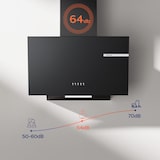 thumbnail of Extrator de cozinha CIARRA Exaustor de parede inclinado A+ 580m³/h 60cm 3 níveis, recirculação e exaustão de ar VM6765AB