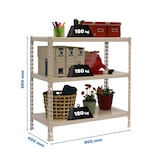 thumbnail of SimonRack Metallregal, 900x900x400 mm, 3 Ebenen, Metallboden, 180 kg Biegepunkt, Weiss - Simonclick