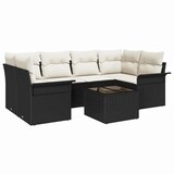 thumbnail of vidaXL Garten-Sofa-Set mit Kissen mit Speicher 7 pcs Schwarz und Creme