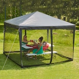 thumbnail of Relaxdays Moskitonetz für 3 x 3 m Pavillon, 2 Seitenteile, mit Reißverschluss, Klettband, 12 m XL Mückennetz, schwarz