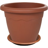 thumbnail of Vaso Rotondo Ø20x16h cm per Fiori Piante + Sottovaso, Plastica Color Terracotta, Resistente agli UV - Made in Italy