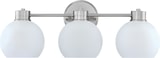thumbnail of Dreiflammige Wandleuchte Dorney Nickel / Milchglas