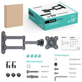 thumbnail of ONKRON Braccio Porta TV 10-35", fino a 20 kg, VESA 75x75 a 100x100 mm, Supporto a Muro Inclinabile, Rotante e Girevole R4-B Nero