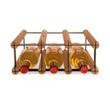 thumbnail of PROREGAL Modulares Weinregal VINOTECA MOD METAL | HxBxT 12,5x32,5x24,5cm | 3x1 Flaschen | Massives Kiefernholz | Braun geölt | Flaschenregal