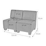 thumbnail of Sofá modular 2 plazas Couch Lyon, polipiel ~ gris oscuro, sin reposabrazos
