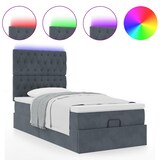 thumbnail of vidaXL Ottoman-Bett mit Matratzen & LEDs Dunkelgrau 80x200 cm Samt