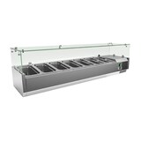 thumbnail of Gastro-Inox Aufsatzkühvitrine aus Edelstahl mit Glasaufsatz 1600x395x440mm