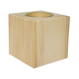 thumbnail of Zirben Teelicht Quaderform mit Glas 7x7x7 cm Holzdeko 40.10-013