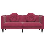 thumbnail of vidaXL Sofa mit Kissen 2-Sitzer Weinrot Samt