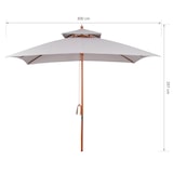 thumbnail of Sombrilla de jardín 3x3x3 m parasol de jardín de bambú con doble techo sistema de polea impermeable para terraza balcón exterior gris