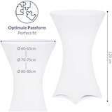thumbnail of DETEX® Stehtischhusse Weiß 60-65cm Verstärkter Fußbereich 30°C Waschbar Stehtisch Hussen Stretch Tisch Überzug Hochzeit