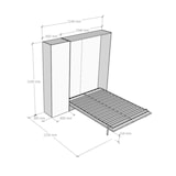 thumbnail of Cama 140 Kentaro Fresno Blanco con columna izquierda-derecha