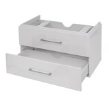 thumbnail of Premium Waschbeckenunterschrank HWC-D16, Waschtischunterschrank Waschtisch Badmöbel, hochglanz 90cm ~ weiß