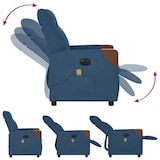 thumbnail of vidaXL Massagesessel Elektrisch Blau Stoff