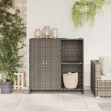 thumbnail of vidaXL Badschrank mit Speicher mit Tür Grau 100 x 36 x 102 cm Rattan