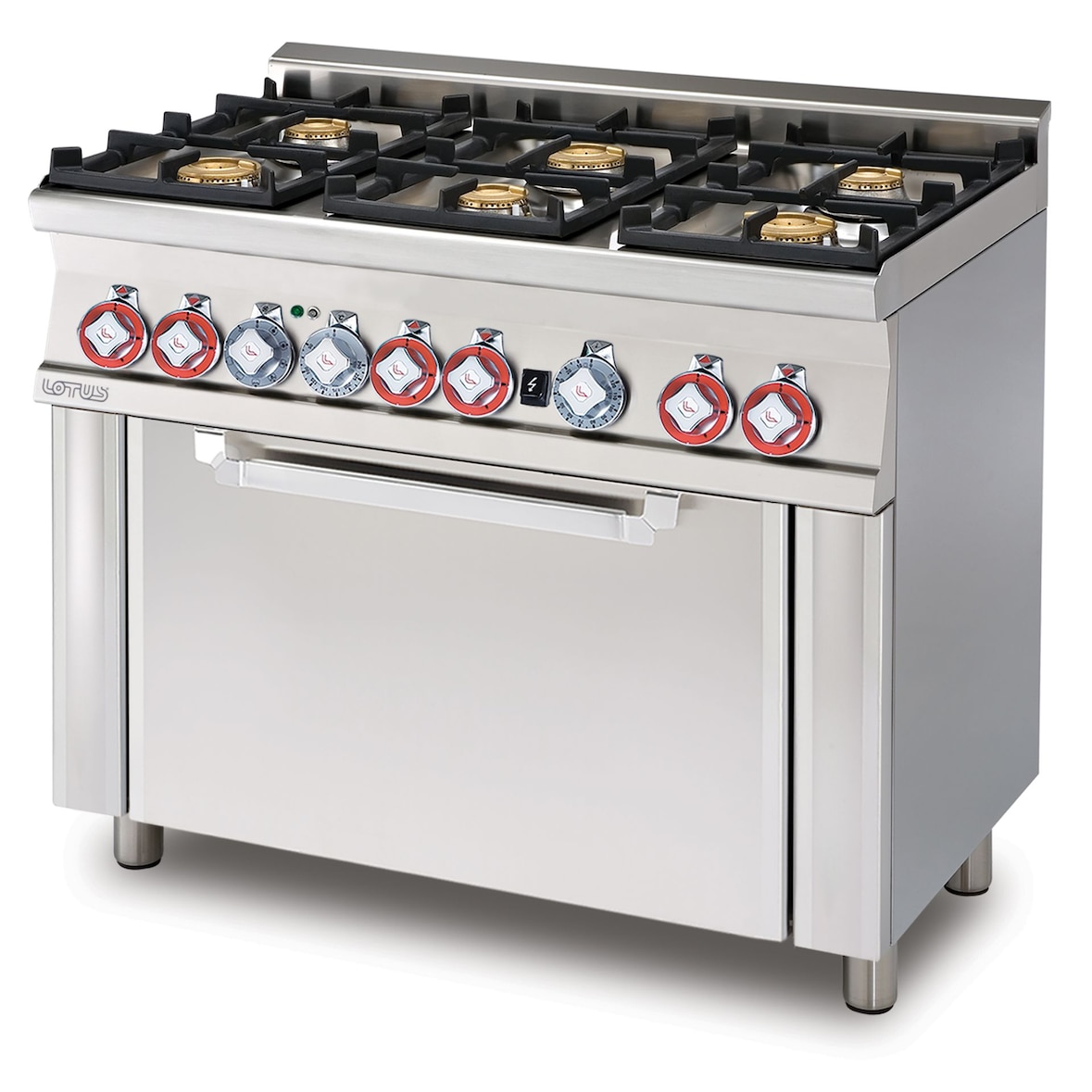 Cucina mista 6 fuochi con forno elettrico statico e grill. Misure 100x60 h90 cm. Modello CF6-610GEM