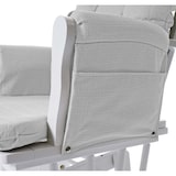 thumbnail of Poltrona a dondolo HWC-C76 legno della gomma tessuto con poggiapiedi bianco grigio