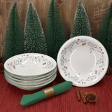 thumbnail of 6x Holly Suppenteller 400ml tiefe Teller Pasta Salat Weihnachten Mistelzweige