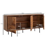 thumbnail of WOHNLING Sideboard 148x72x40 cm Holz Massiv Kommode Anrichte Modern Standschrank