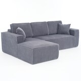 thumbnail of Ecksofa L Form Cord Grau 235x128x60 cm mit Chaiselongue modular vakuumverpackt inkl 2 Kissen hoher Sitzkomfort für Wohnzimmer