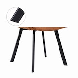 thumbnail of SalesFever Polsterstuhl 2er Set mit Armlehnen | Bezug Microfaser | Gestell Metall schwarz | Rautensteppung im Rückenbereich | hellbraun