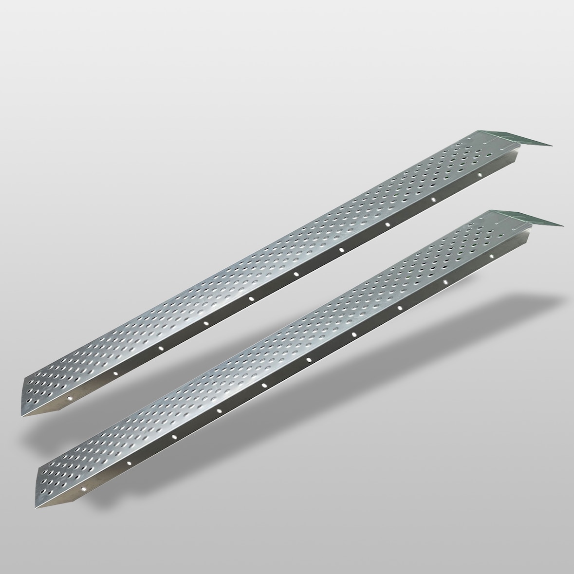 TRUTZHOLM 2 x Auffahrrampe 180 cm Tragkraft 400 kg Stahl grau profiliert Verladerampe Rampe