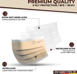 thumbnail of Charlemain 50x OP Masken, EN 14683 Typ IIR, Medizinischer Mund-Nasen-Schutz, Beige