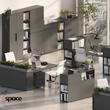 thumbnail of bümö Space Aktenregal Holz, Mehrzweckregal 80 cm breit in Graphit - Regal für 3 OH, Büro Regal klein als Möbel für Arbeitszimmer, Büroregal,