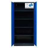 thumbnail of PROREGAL Stahlschrank BEE mit 9 lackierten Fachböden | HxBxT 195x92x42cm | Schwarz-Blau | Werkstattschrank Werkzeugschrank Aktenschrank