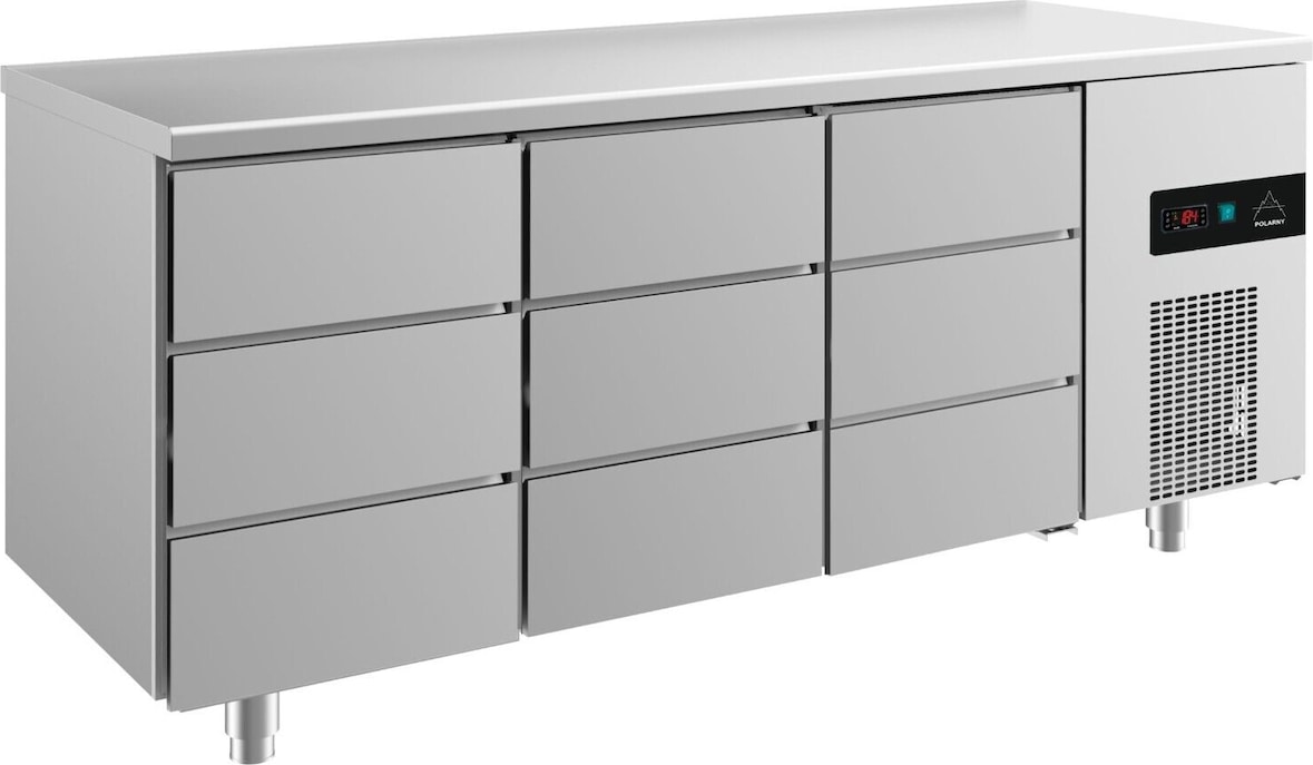 Gastro Kühltisch 9 Schubladen Umluftkühlung 1865x700x850mm -2/+8°C 474L