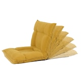 thumbnail of Bodensessel HWC-N44, Relaxsessel Bodenkissen Bodensofa Klappsessel 6 Relaxpositionen, stabiles Gestell Samt ~ gelb