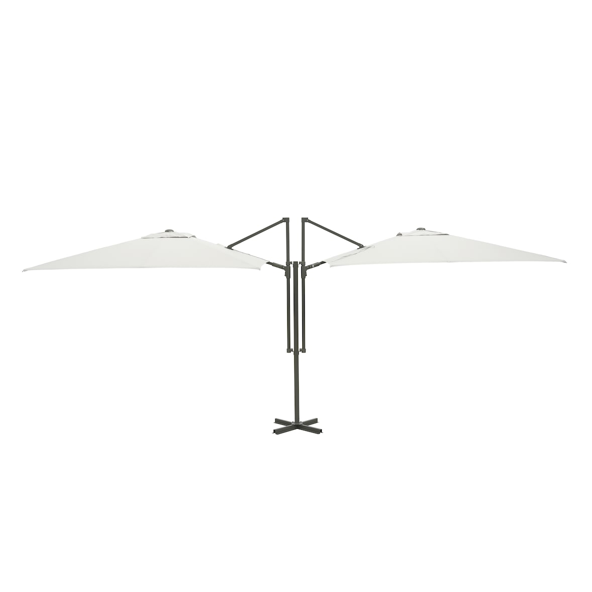 METRO PROFESSIONAL Guarda-sol duplo quadrado, aço, 2.5 x 2.5 m, repelente de água, branco/cinzento