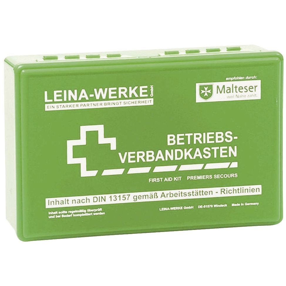 Leina-Werke 20001 Betriebsverbandkasten klein - mit Wandhalterung - grün