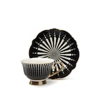 thumbnail of Excelsa lot de 4 tasses à thé avec soucoupes Alice porcelain 20 cl noir