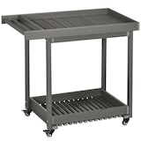 thumbnail of Servierwagen Grilltisch 87x50x80 cm Dunkelgrau mit 2 Ablagen Handtuchhalter und 4 Rollen, HDPE Outdoor Rollwagen bis 50 kg belastbar