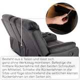 thumbnail of Kinosessel, 2er-Fernsehsessel mit Relaxfunktion, mechanisch mit Liegefunktion Easy-Lift, für 2 Personen, Kunstleder in Schwarz, Raburg Flix