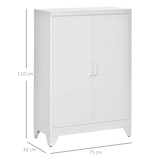 thumbnail of HOMCOM armario de almacenamiento aparador de metal con doble puerta y 2 estantes ajustables para oficina salón dormitorio 75x33x110 cm blanco