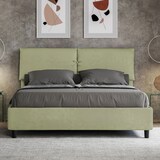 thumbnail of Letto Matrimoniale con rete imbottito 160x200 microfibra tè verde Mados