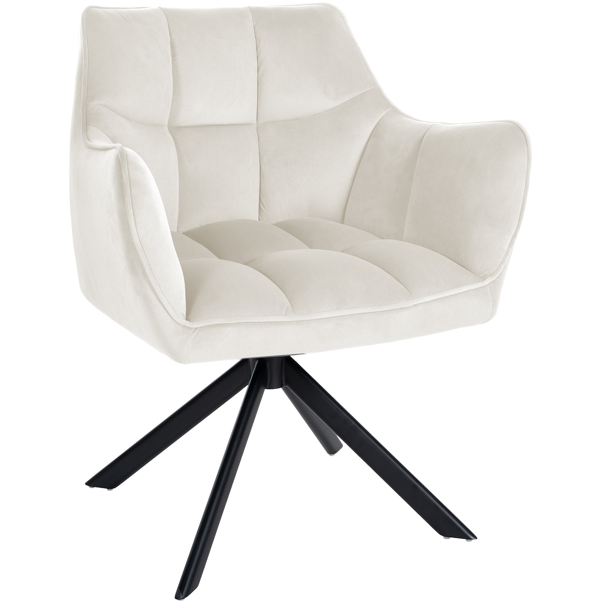 Esszimmerstuhl Swing Samtbezug creme/schwarz