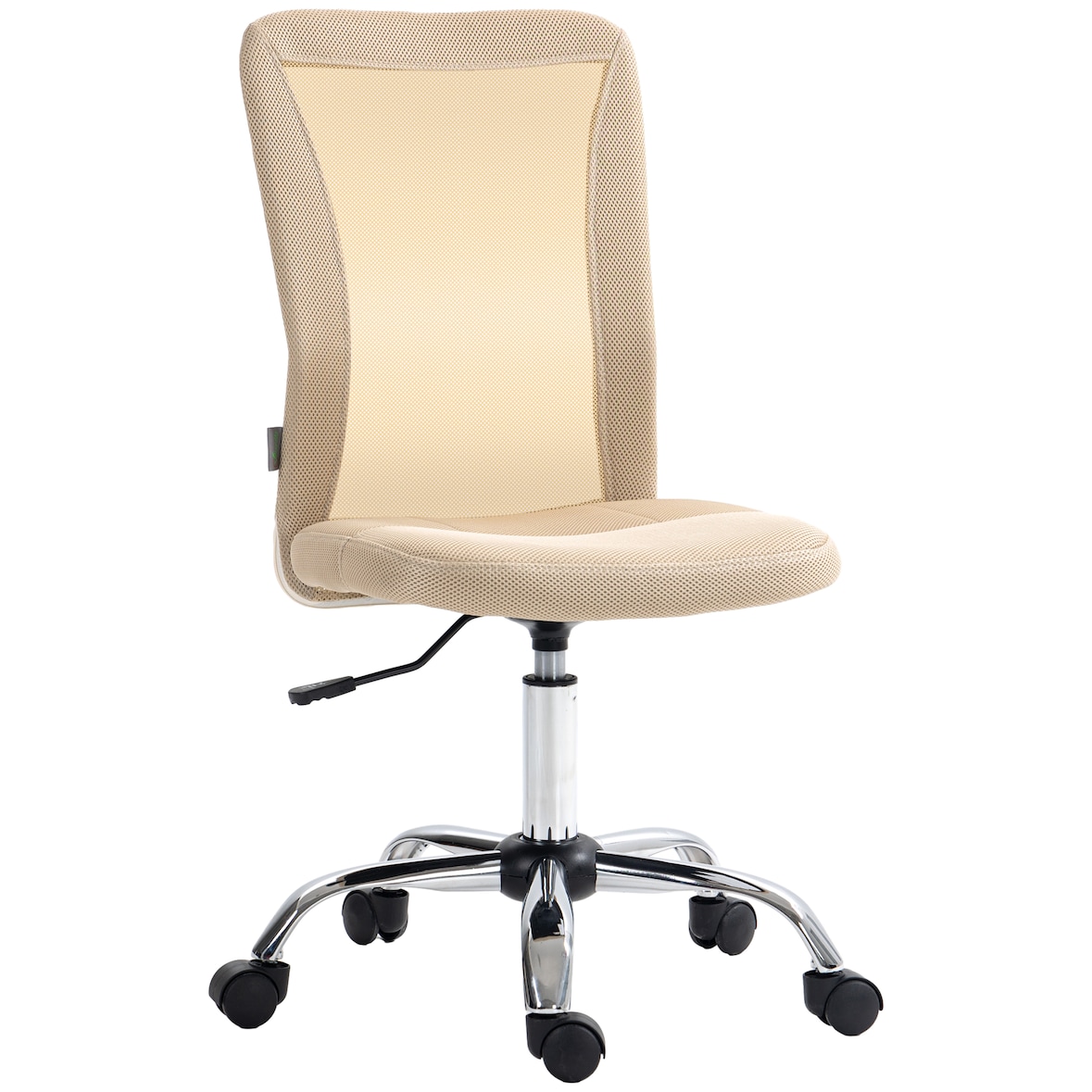 Vinsetto silla de oficina de malla silla de escritorio giratoria sin brazos con altura ajustable carga 100 kg para estudio 43x58x90-100 cm beige
