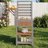 thumbnail of Outdoor-Schrank Massivholz Natur 74x54x149 cm mit Edelstahl-Arbeitsplatte