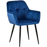 thumbnail of Besucherstuhl DUBLIN - Samt Blau 56.5x61x84 cm | Besucherstühle Konferenzstuhl Wartezimmerstuhl Bürostühle Bürostuhl Konferenzraum Wartezimmer